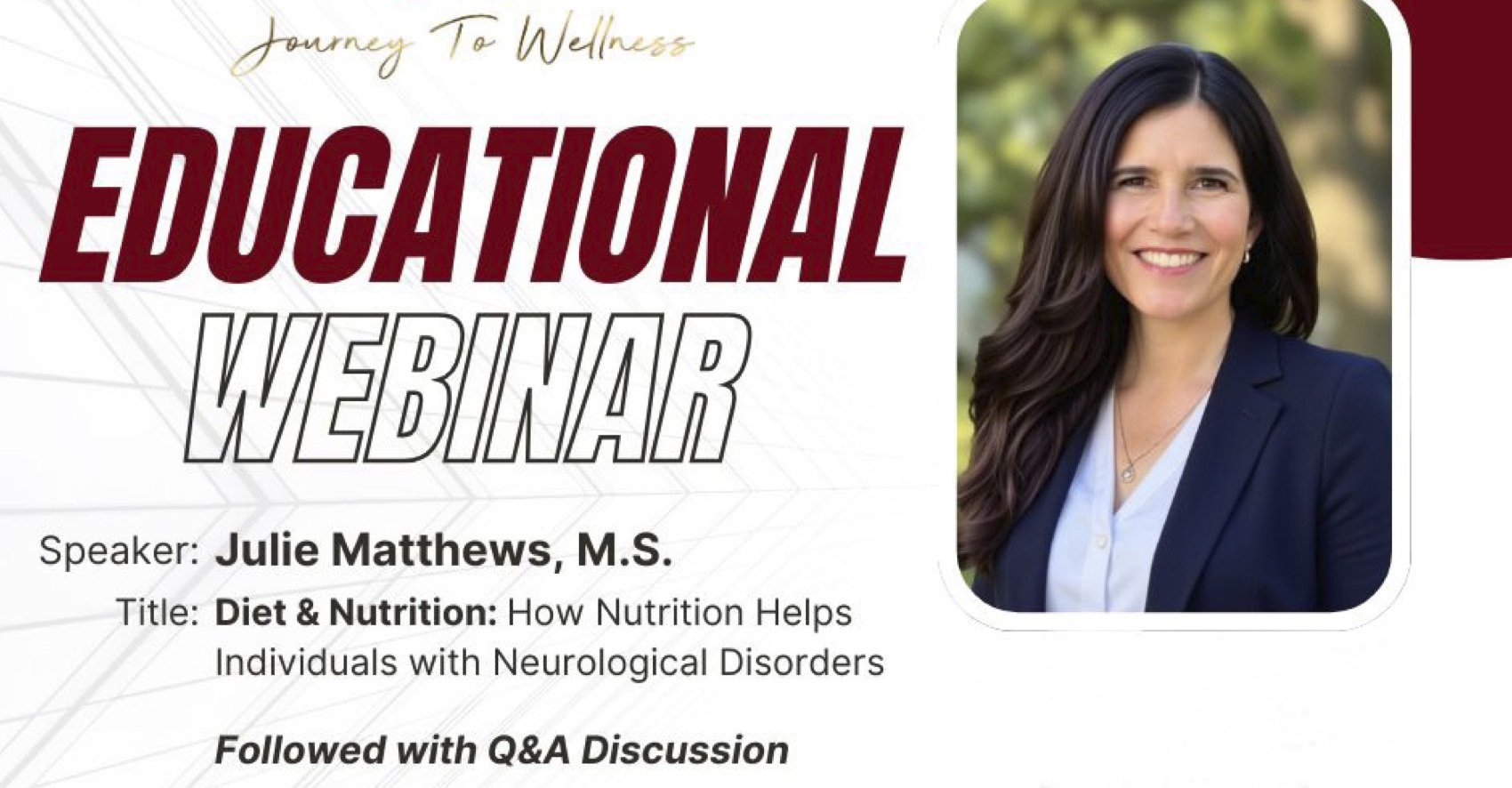 Webinar: Diet & Nutrition for Individuals with Neurological Disorders